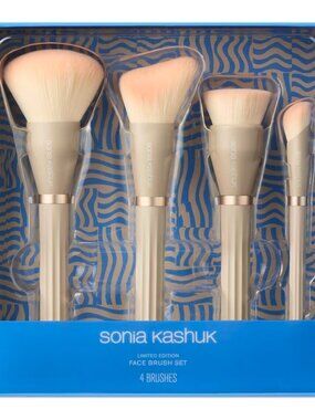 Sonia Kashuk NIB Limited Edition Ribbed Face Makeup Brushes - 4ct: synthetic